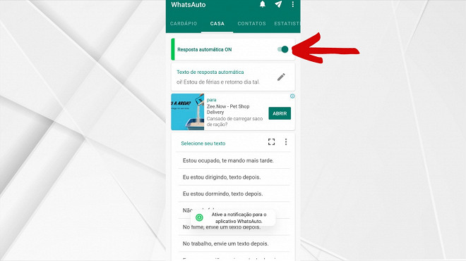 Como colocar mensagem automática no WhatsApp