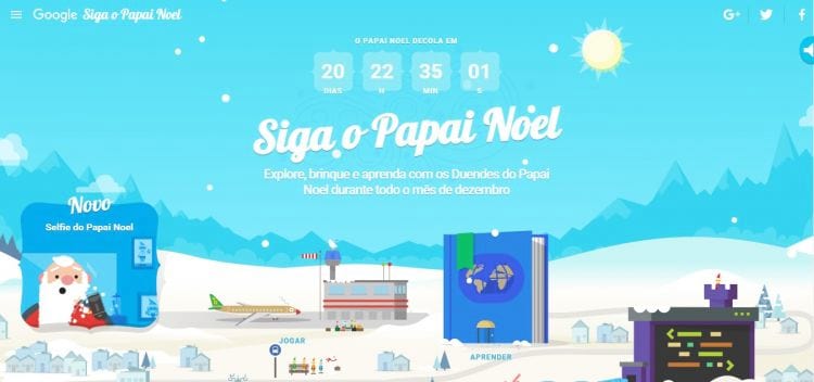 Siga o trajeto do Papai Noel pelo Google neste Natal