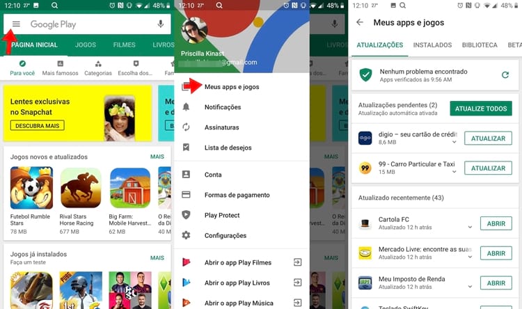 Como atualizar aplicativos na Play Store 