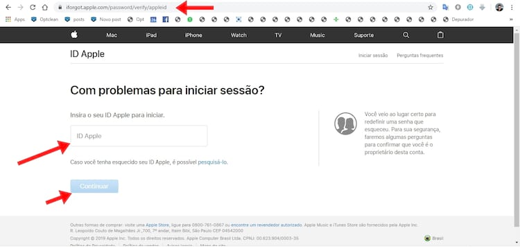 Como recuperar id apple esquecido