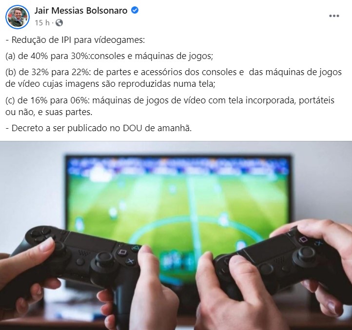 Bolsonaro reduz impostos sobre videogames no Brasil