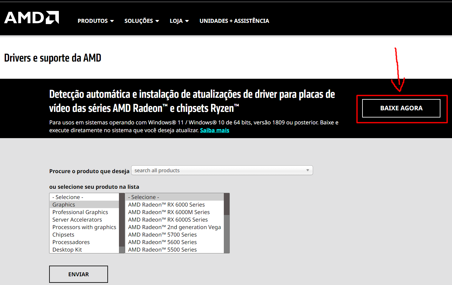 Atualize os drivers gráficos para aumentar o desempenho