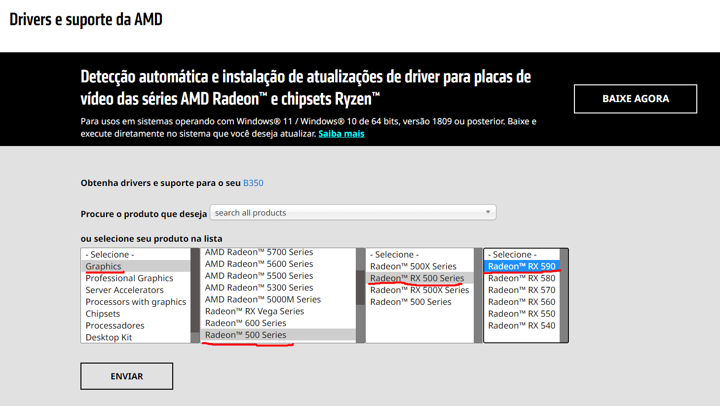 Atualize os drivers gráficos para aumentar o desempenho