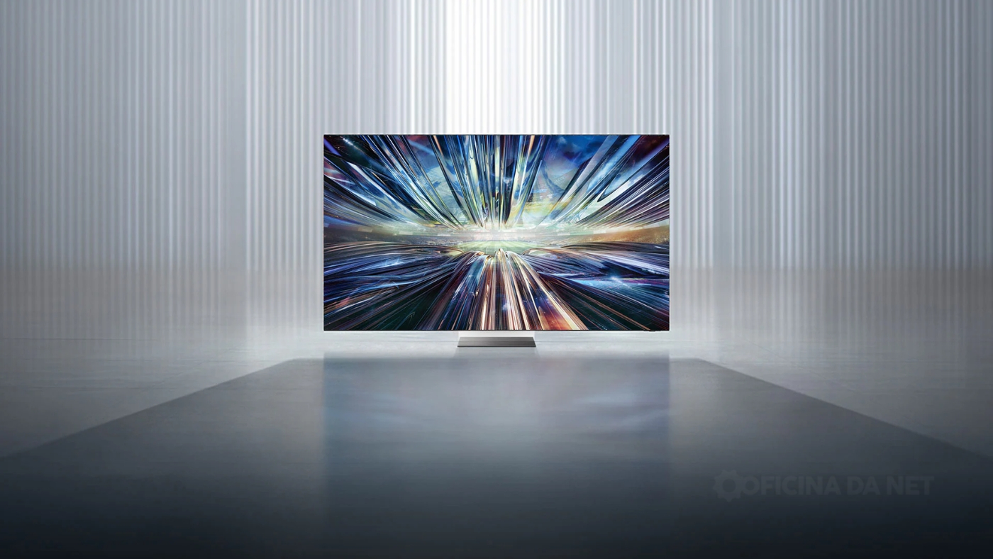 Samsung apresenta a primeira tela QD-LED. Imagem: Reprodução