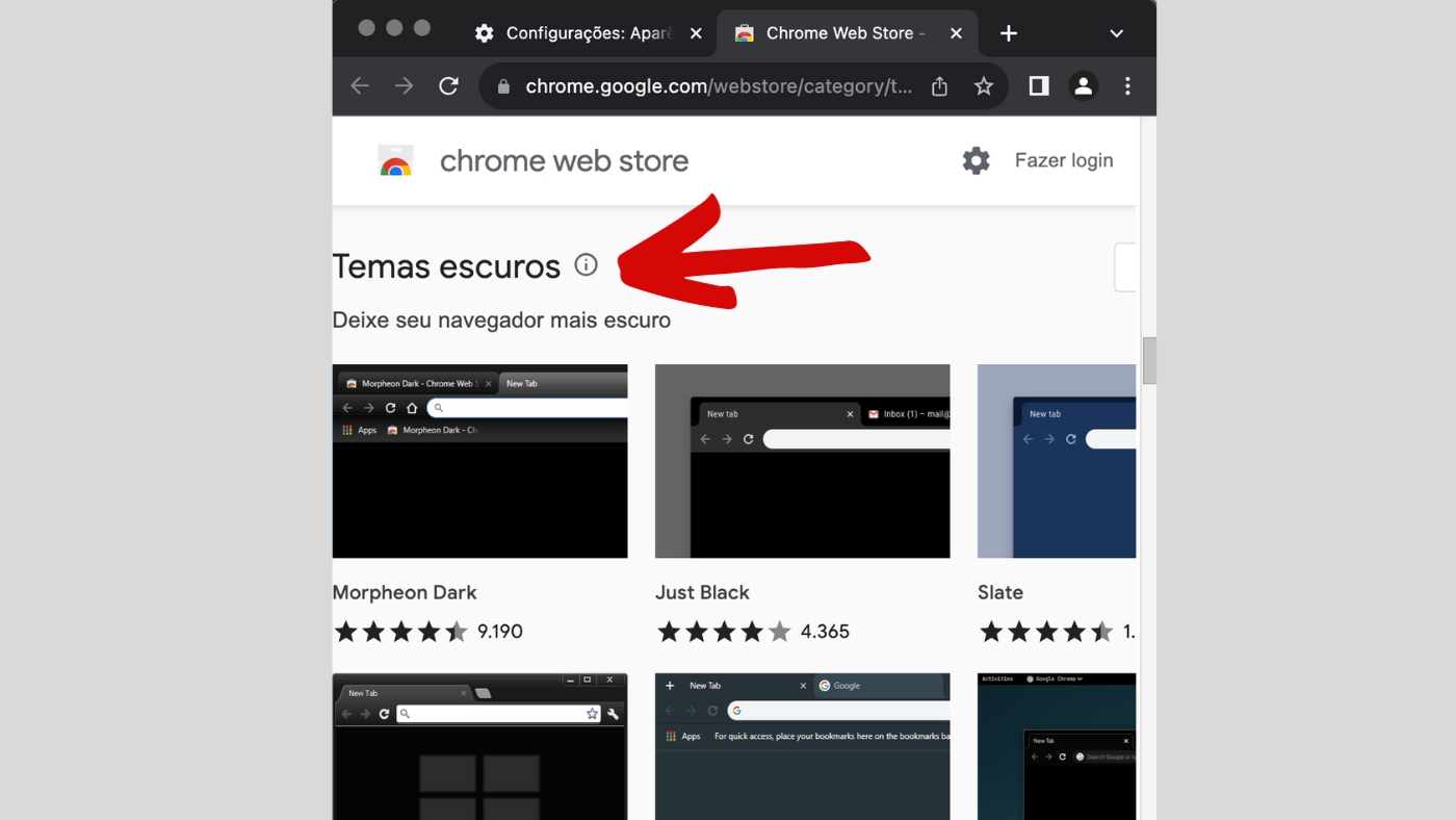 Google chrome apareceu com tema escuro do nada, não é confortavel