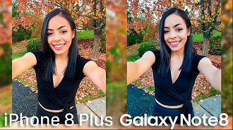 Comparação da foto tirada com o iPhone 8 Plus e o Galaxy Note 8 da Samsung