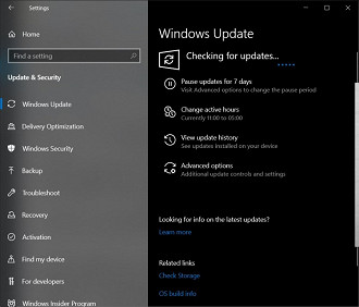 Captura de tela da atualização para Windows 10.