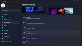 Recurso de iluminação nas configurações de personalização do Windows 11. Fonte: WindowsLatest