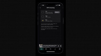 Opções de transmissão para o streaming de músicas no aplicativo Tidal para iOS. Fonte: DigitalTrends