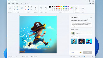 Como funciona o recurso CoCreator (CoCriador) do Paint para Windows. Fonte: Microsoft