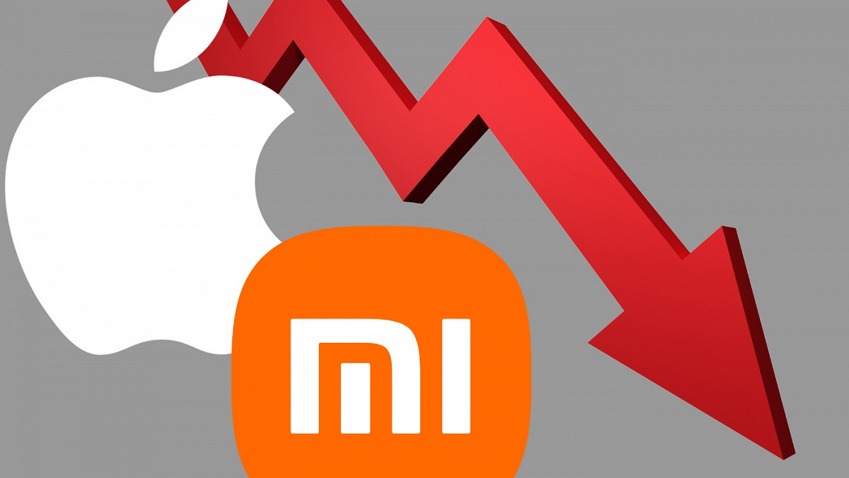 Samsung, Apple e Xiaomi em queda no mês de março. Imagem: Oficina da Net