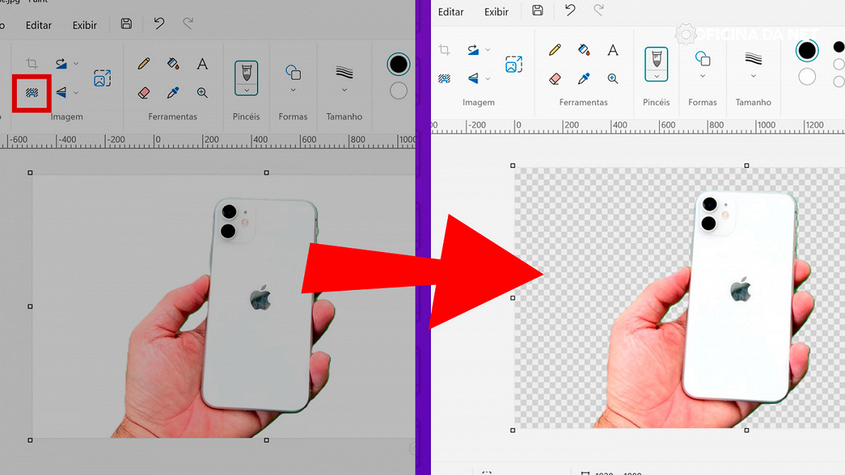 Windows 11 Paint não remove fundo branco?