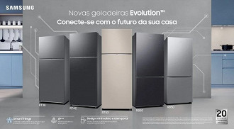 Os novos refrigeradores da linha Evolution já estão disponíveis no Brasil. Imagem: Samsung/Reprodução