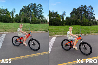 Foto Davi na Bike A55 vs X6 Pro