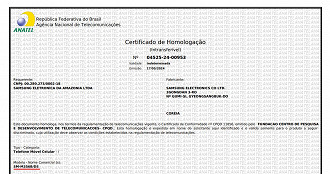 Galaxy M35 é homologado na Anatel. Imagem: Captura de tela