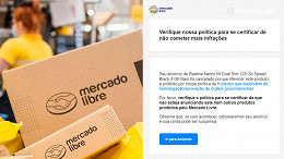 Mercado Livre envia email para vendedores sobre bloqueio de venda de celulares não homologados