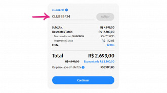 Aplique o cupom na tela de pagamento. Imagem: Oficina da Net