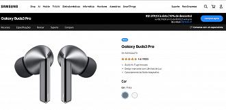 Galaxy Buds 3 Pro á venda no site da Samsung