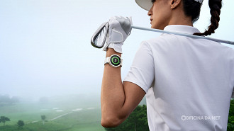 Huawei Watch GT 5 Pro pode mapear campos de golfe, um recurso útil para esse tipo de esporte. Imagem: Huawei/Reprodução