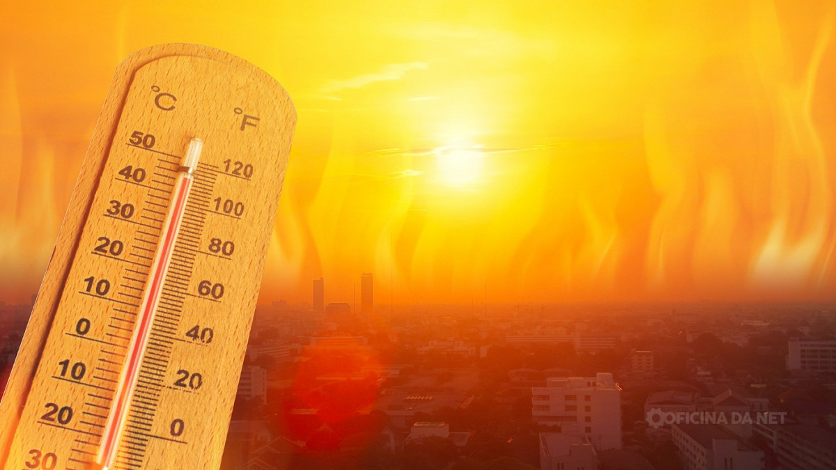 Alerta laranja é emitido para onda de calor no Braisil. Imagem: Oficina da Net