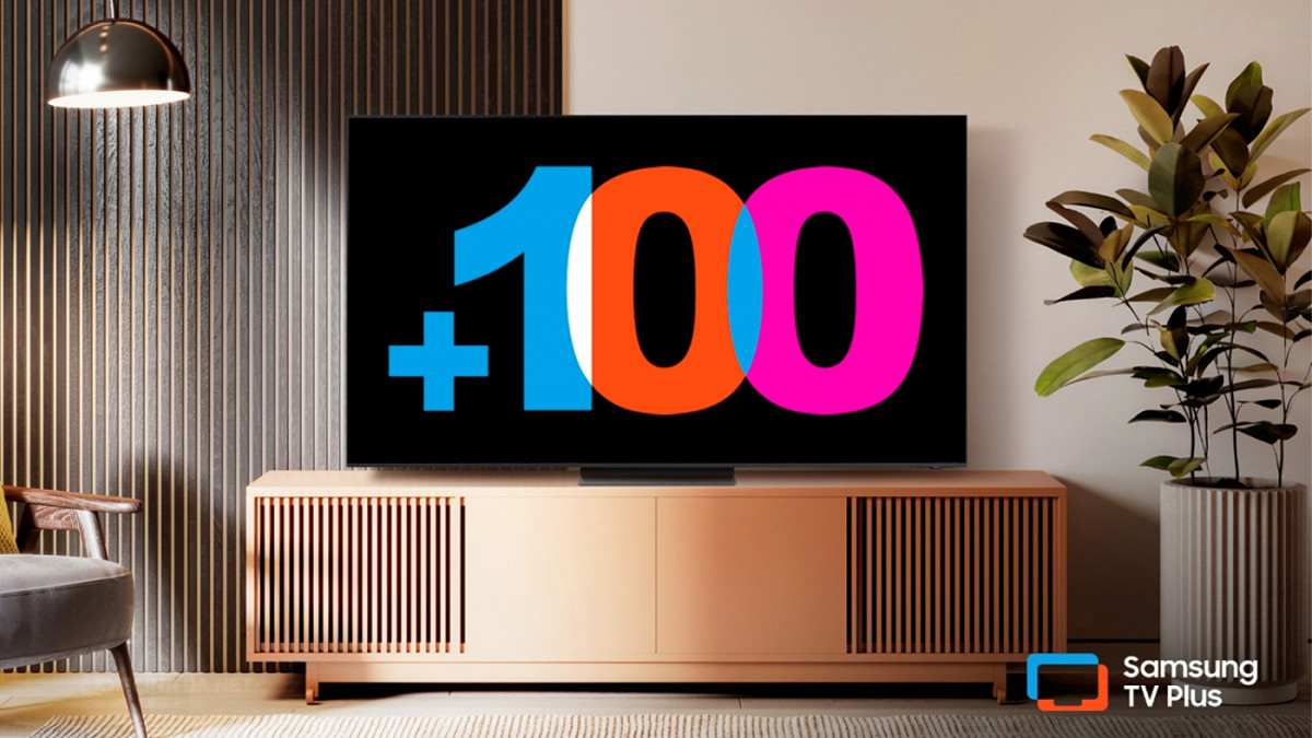 Samsung TV Plus bate a marca de 100 canais grátis de IPTV. Imagem: Samsung/Reprodução