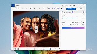 Você agora pode redimensionar suas imagens para melhorar a qualidade usando Ia. Imagem: Microsoft/Reprodução