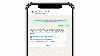 Conversa do Copilot+ no WhatsApp. Imagem: Oficina da Net