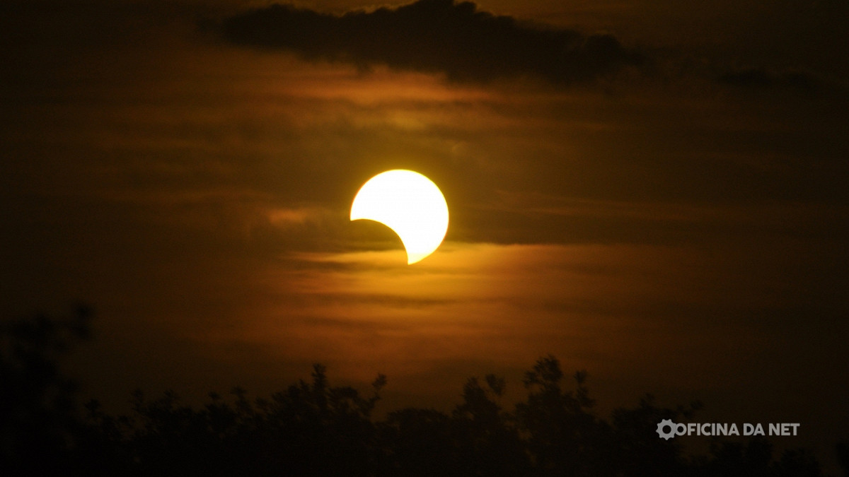 Veja fotos do eclipse solar anular desta quarta (2). Imagem: Oficina da Net