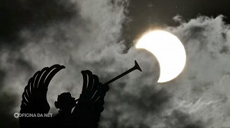 Eclipse visto na Argentina. Foto: Luis ROBAYO/AFP