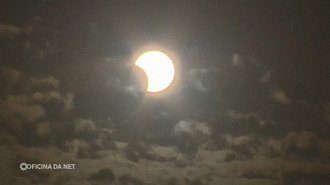 Eclipse solar visto em Porto Alegre. Foto: RBS TV/Reprodução