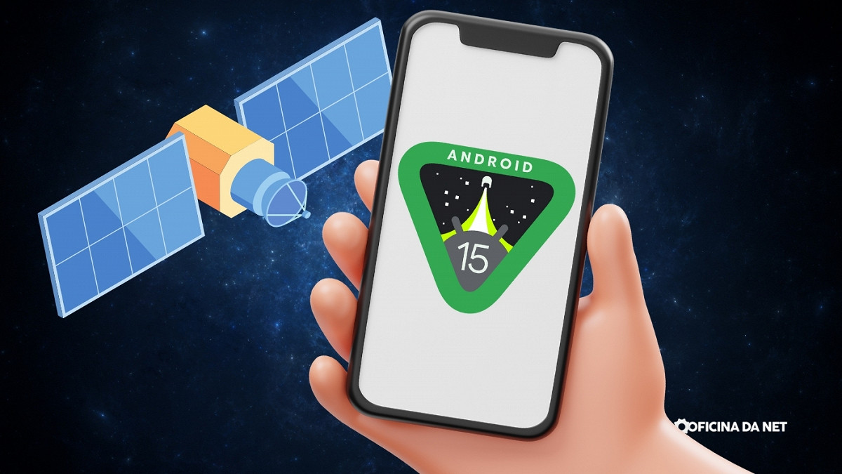 Entenda o que é e como vai funcionar as mensagens via satélite no Android 15. Imagem: Oficina da Net