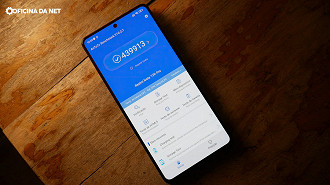 Uma das pontuações do Redmi Note 13 5G no AnTuTu. Lembrando que rodamos esse mesmo teste várias vezes, a pontuação final é a média.