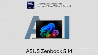 Zenbook S 14 é o primeiro no Brasil com Core Ultra 7. Imagem: ASUS/Reprodução