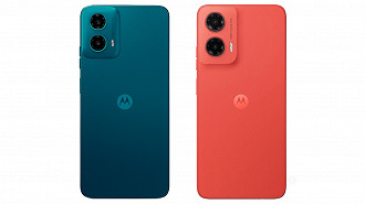 Comparativo de design traseiro: Moto G34 (a esquerda) e Moto G35. Imagem: Oficina da Net