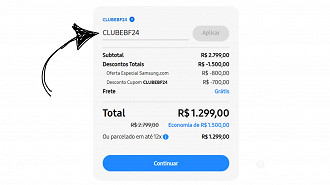 Aplique o cupoim CLUBEBF24 na tela de pagamento. Imagem: Oficina da Net