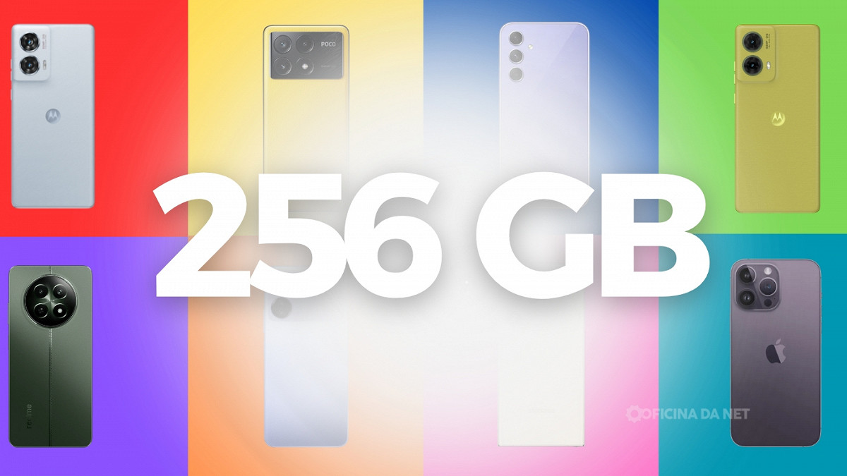 Celulares de 256 GB para comprar. Imagem: Oficina da Net