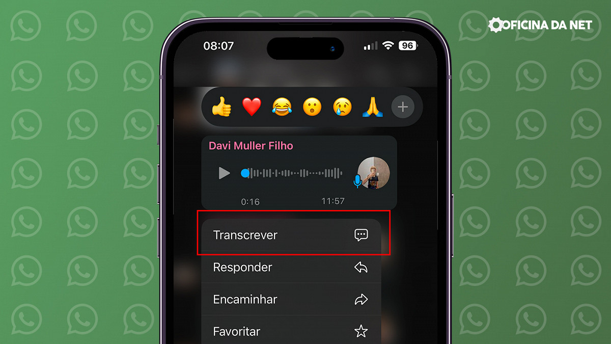 Como transcrever áudio no Whatsapp?