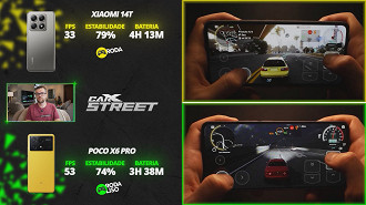 Xiaomi 14T contra o POCO X6 Pro jogando CarX Street