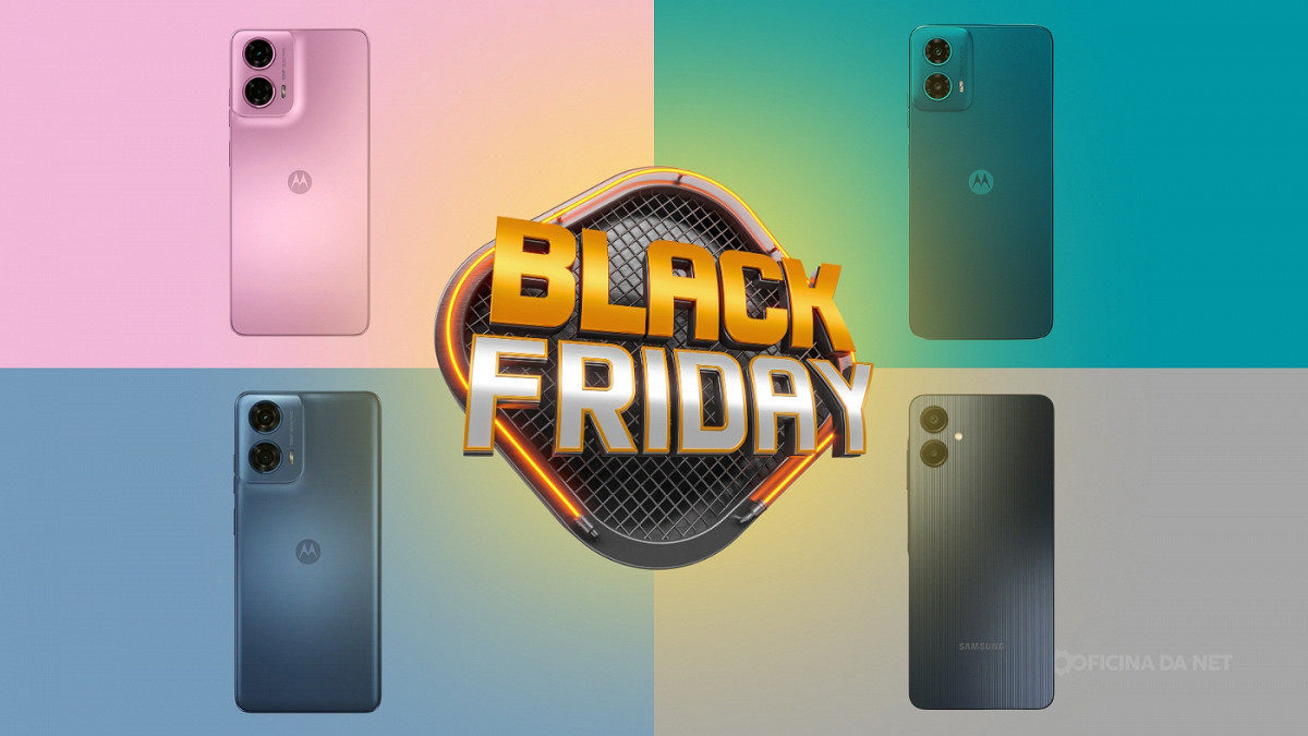 Celulares em oferta de Black Friday. Imagem: Oficina da Net