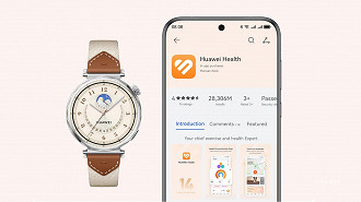 O Watch GT 5 suporta tanto Android como iOS. Imagem: Huawei/Divulgação