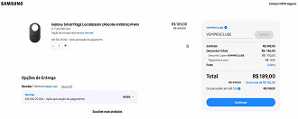 Galaxy SmartTag2 com quase 50% de desconto nessa semana.