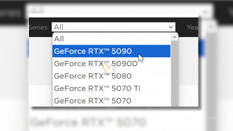 Modelos da RTX 5090 aparecem no site da Zotac. Imagem: Videocardz/Reprodução