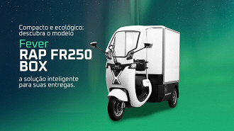 Triciclo elétrico Fever RAP FR250 Box que será usado pela Senac SC. Imagem: Fever/Reprodução