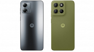 Moto G14 (à esquerda) e Moto G15. Imagem: Oficina da Net