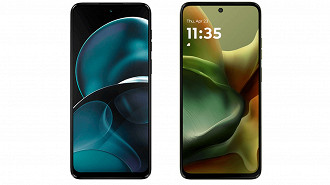 Moto G14 (à esquerda) e Moto G15. Imagem: Oficina da Net