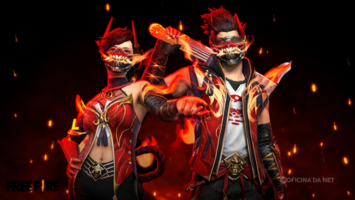 Como conseguir o conjunto Fogo Oriental no Token Royale do Free Fire. Imagem: Oficina da Net