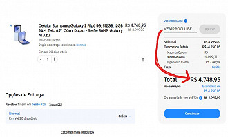 Galaxy Z Flip6 5G em oferta na Samsung, testamos o CUPOM