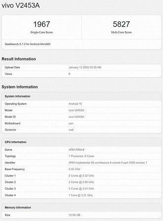 Smartphone da Vivo/iQOO com Snapdragon 8s Elite no Geekbench