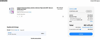 Samsung Galaxy A35 5G pela metade do preço na Samsung.