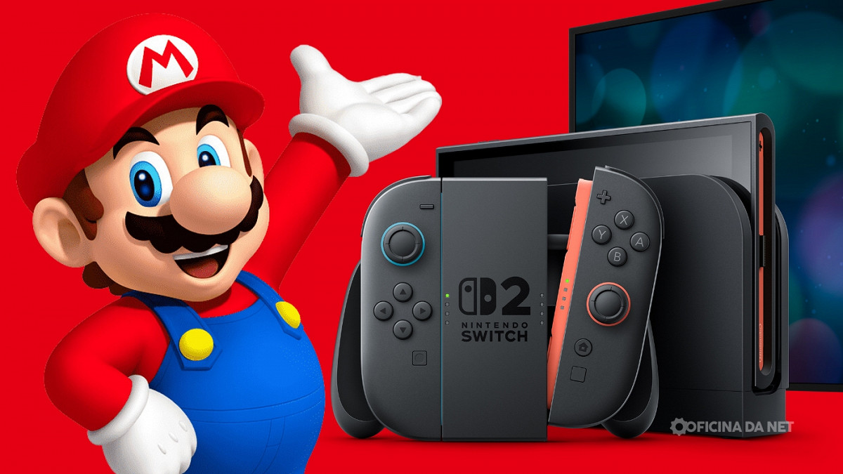 Nintendo Switch 2 vai rodar alguns jogos do primeiro Switch. Imagem: Oficina da Net